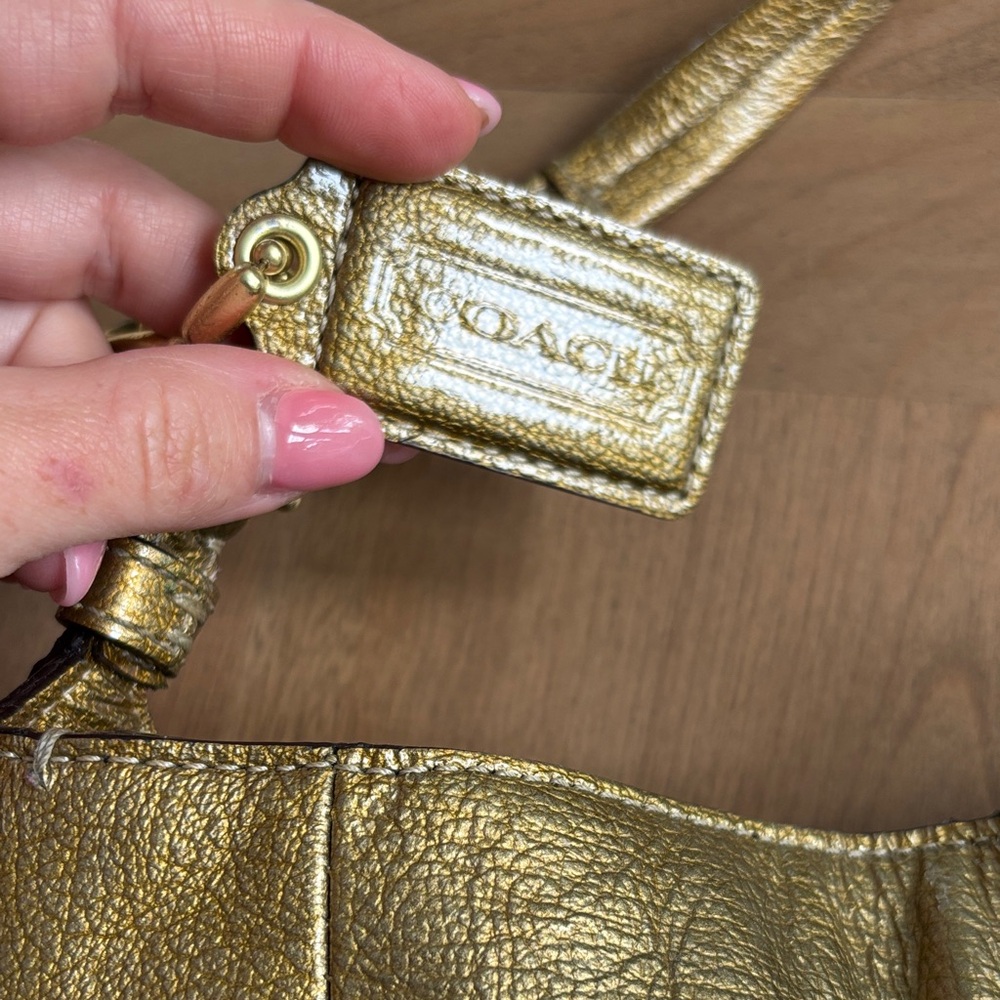 Coach Metallic Gold Shoulder Bag - Picture 3 of 4